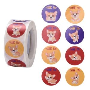 500pcs Cute Dog Thank You Stickers, 16 Designs